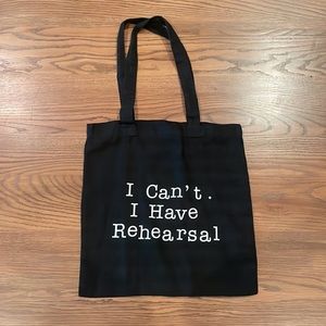 Black and White Theatre Geek Tote Bag with Drama Masks - excellent condition